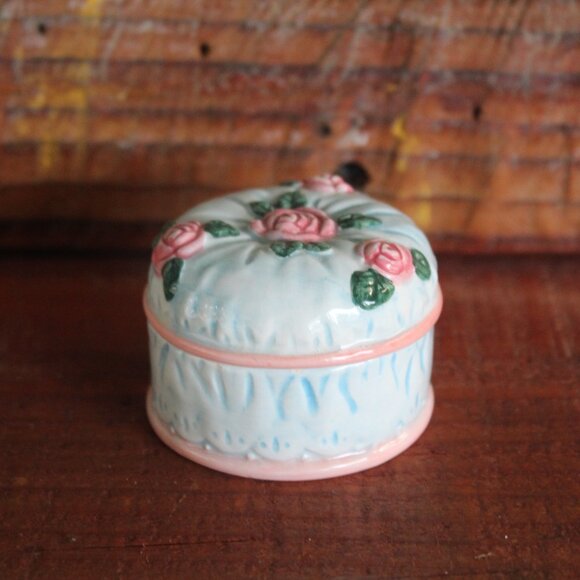 JCM Ceramic Floral Ring Dish Trinket Box - Picture 9 of 10